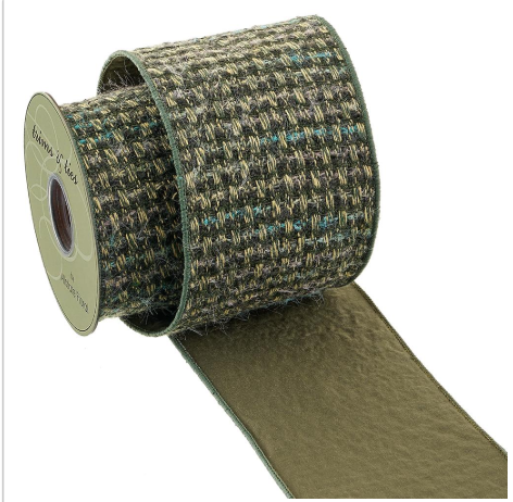 4"W x 5 Yds Knitted Ribbon, Green