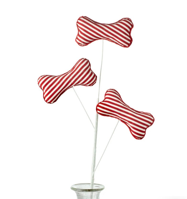 31" Dog Bone Spray: Red & White Stripe