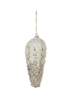 Snowy Frosted Pinecone Ornament (2 Sizes: 9.5" and 12")