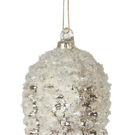 Snowy Frosted Pinecone Ornament (2 Sizes: 9.5" and 12")