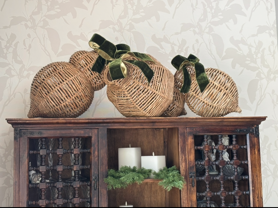Woven Seagrass and Iron Ornaments (3 Styles / Sizes)