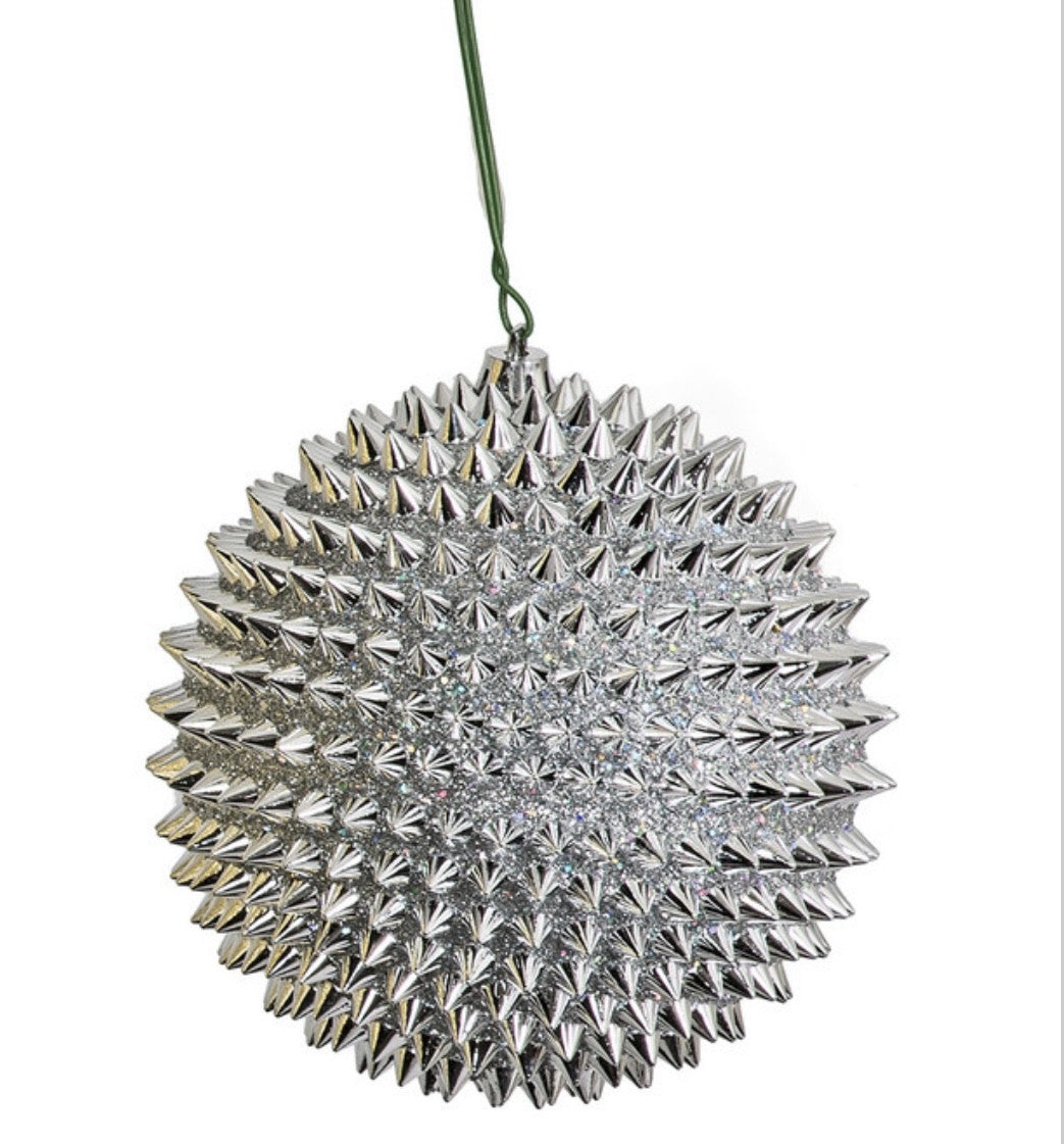 5'' Spur Ball Ornament, Silver