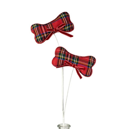 26" Holiday Tartan Plaid Dog Bone Spray