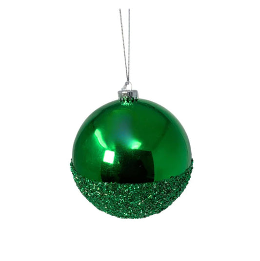 4" VP Half the Fun Christmas Ball Ornament, Emerald