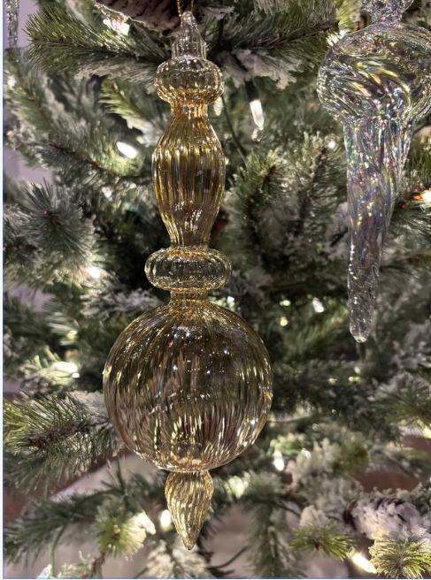 Spun Gold Glass Finial Ornaments (3 Styles)