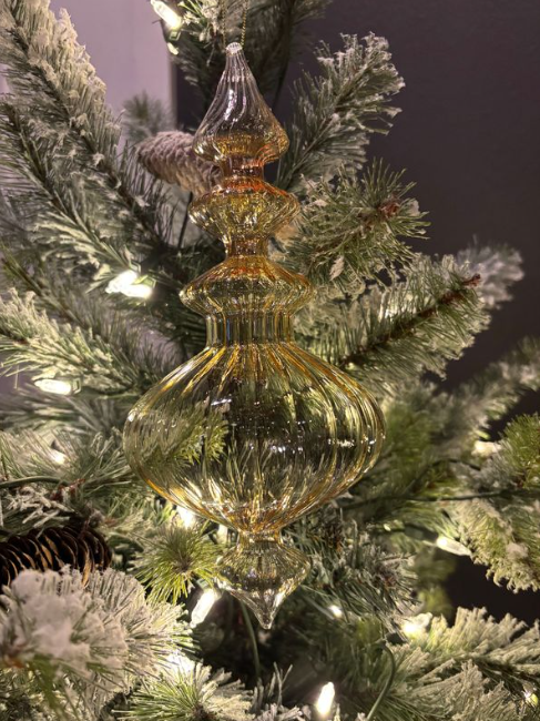 Spun Gold Glass Finial Ornaments (3 Styles)