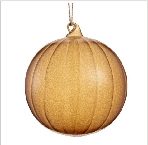6" Glass Ball Ornament, Copper,