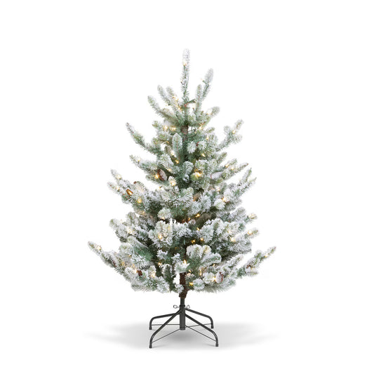 4.5' Park Hill Flocked Blue Spruce Tree, (LED lights)