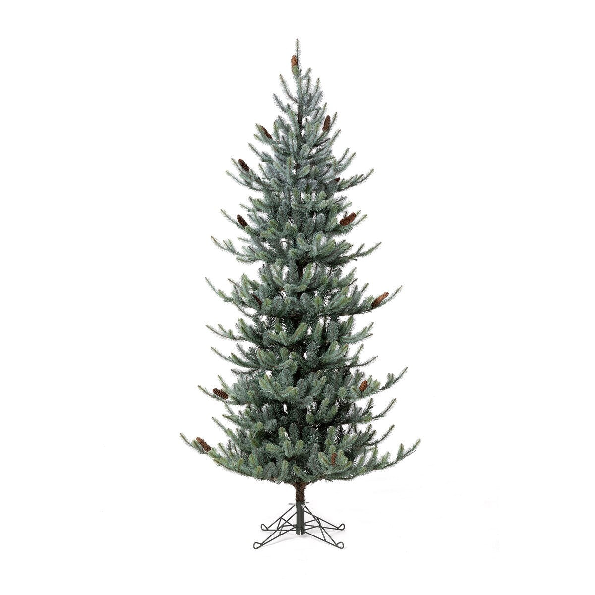 7.5' Park Hill Blue Spruce Slim Christmas Tree, (LED lights)