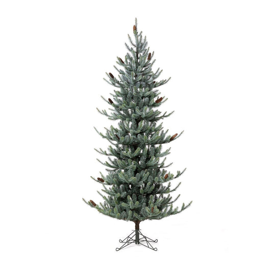 7.5' Park Hill Blue Spruce Slim Christmas Tree, (LED lights)
