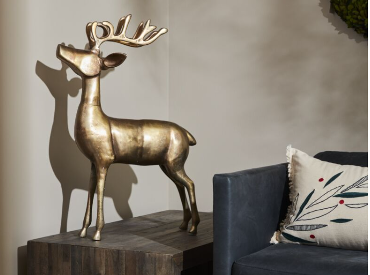 Aluminum Reindeer, Gold (2 Sizes)