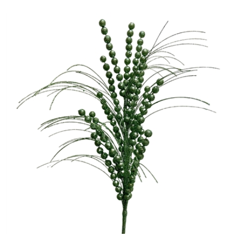 26" Glittery Grass Ball Spray, Sage