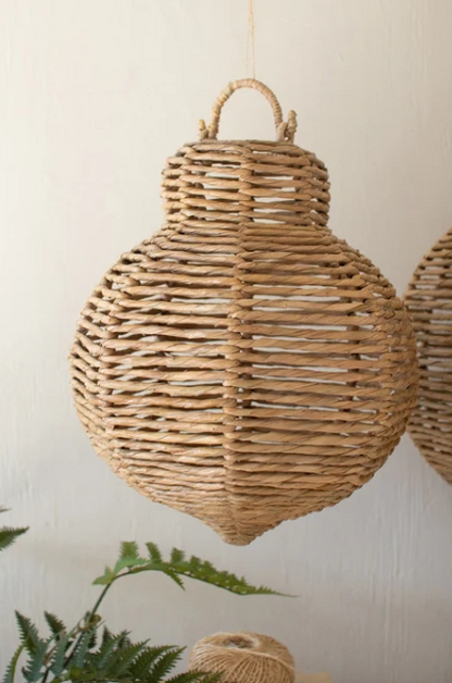Woven Seagrass and Iron Ornaments (3 Styles / Sizes)