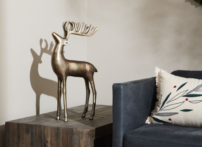 Aluminum Reindeer, Gold (2 Sizes)