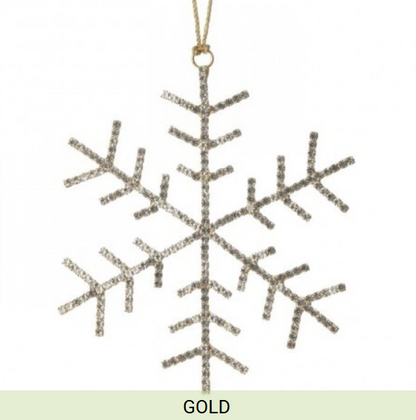 5" Petite Jewel Snowflake Ornament, Gold