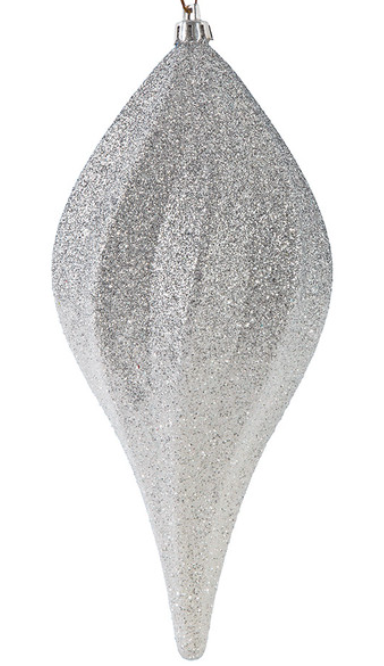 Ombre Ornaments, White/Silver (2 Shapes)