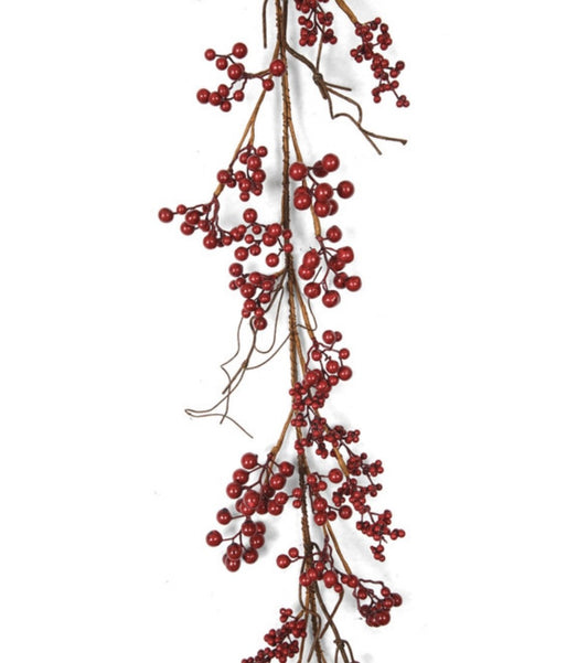 70" Red Berry Twig Garland